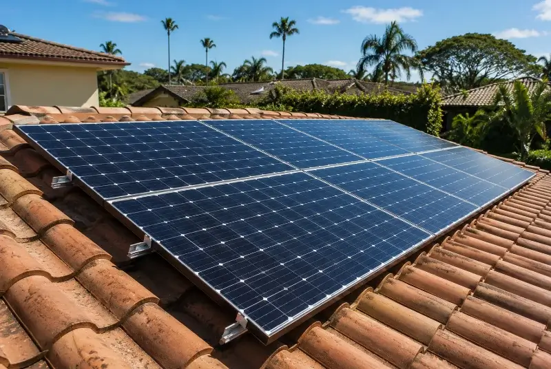 Installation de panneaux solaires aux Sauvages